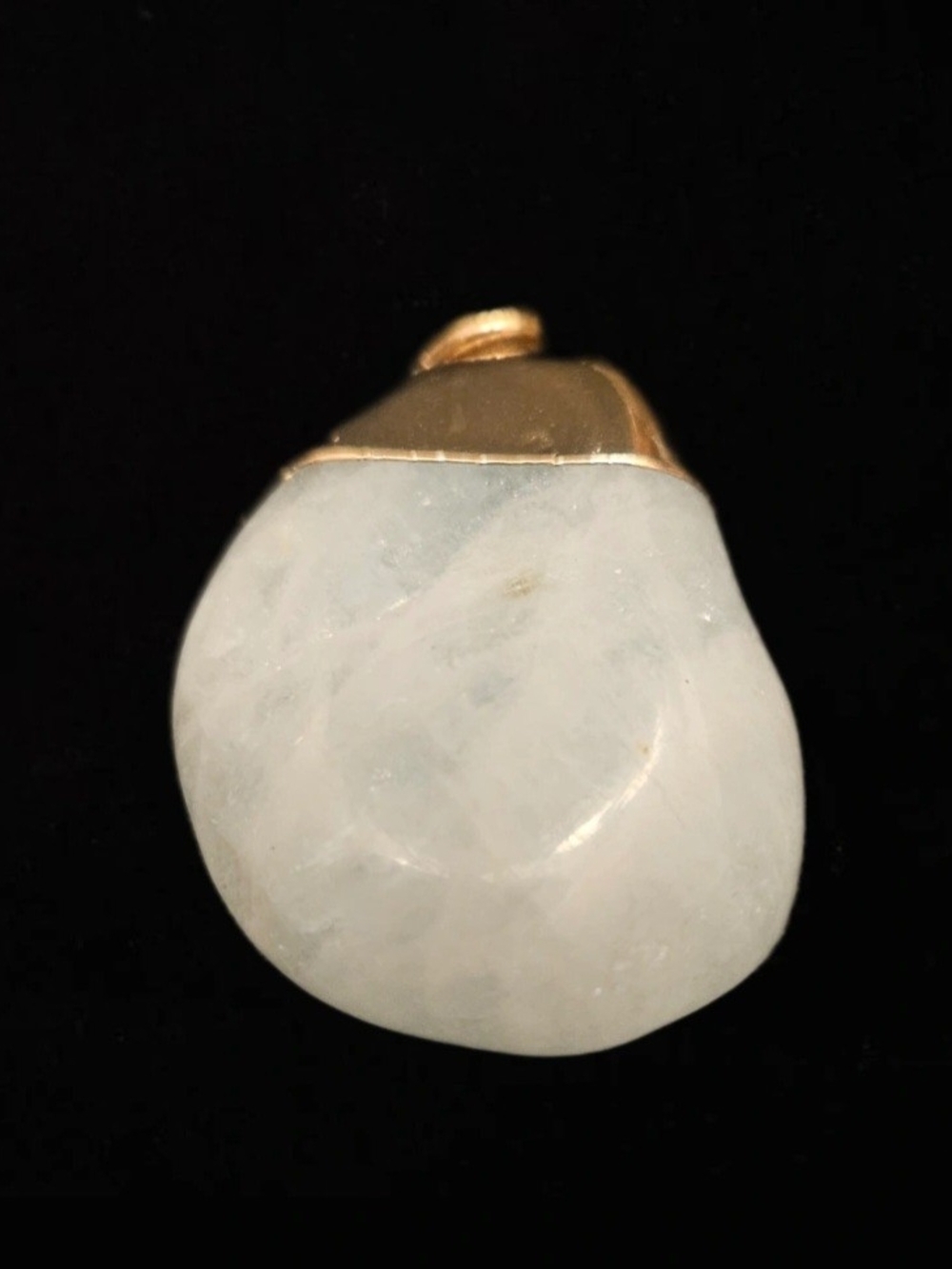 Tumbled Gemstone Pendant, Smooth Organic Crystal & Gold